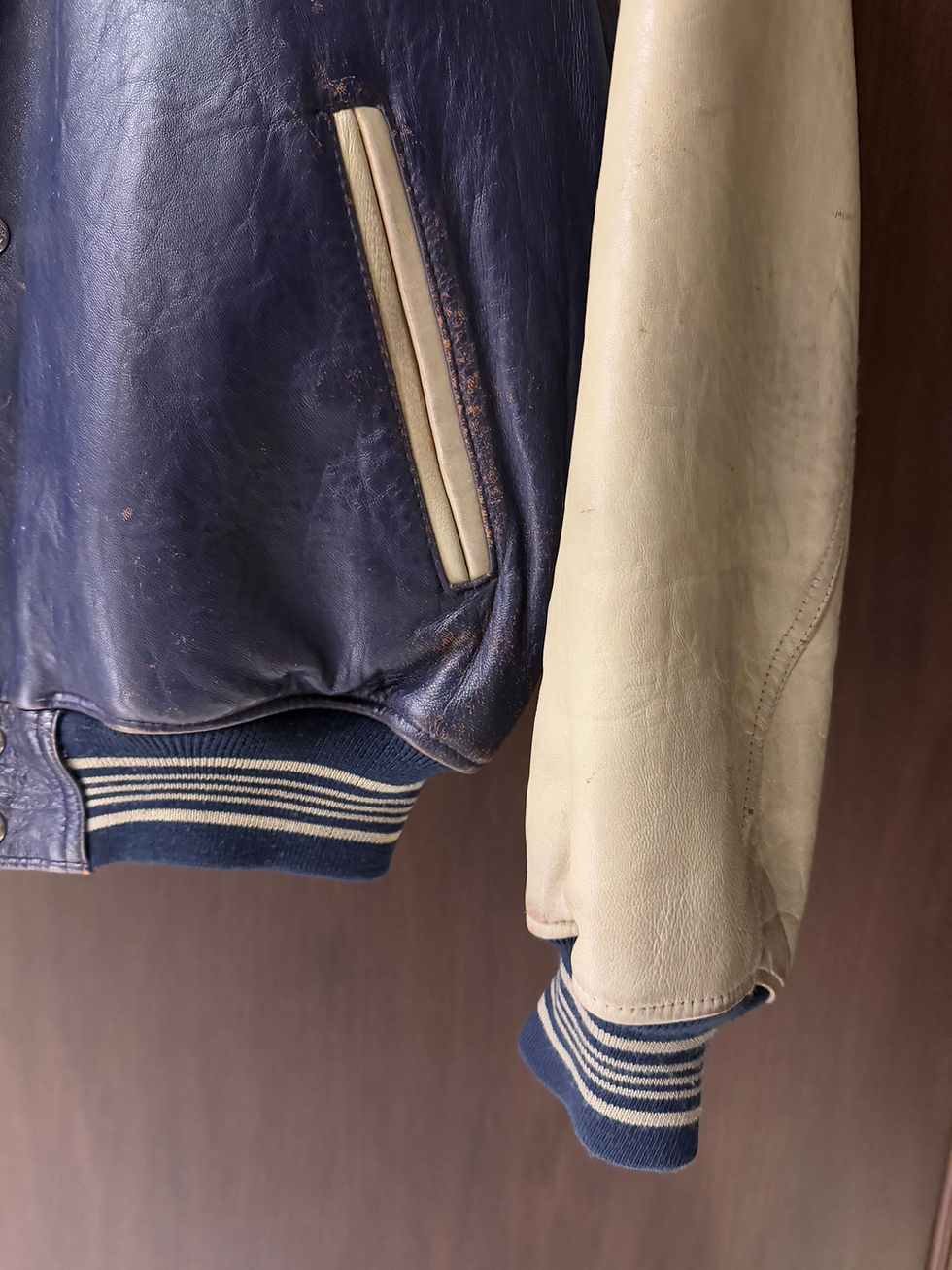 Miniatura: Vintage Archive Avirex 90’s Made in Korea Midnight League Leather Bomber Jacket