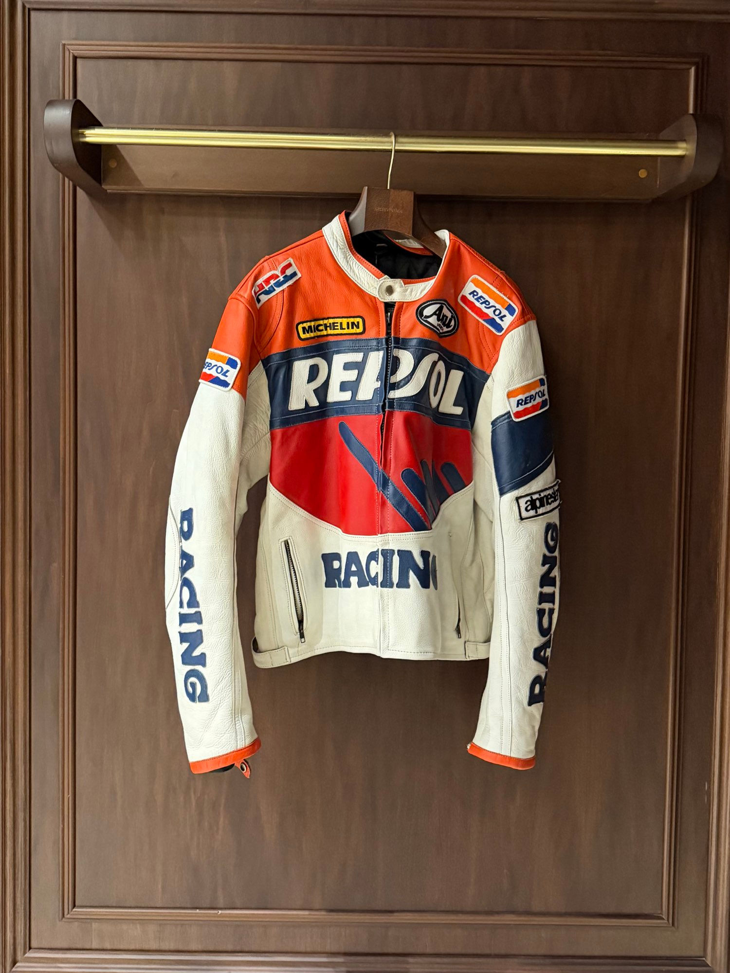 Vintage Ultra Rare 90s Repsol Racing Leather Jacket
