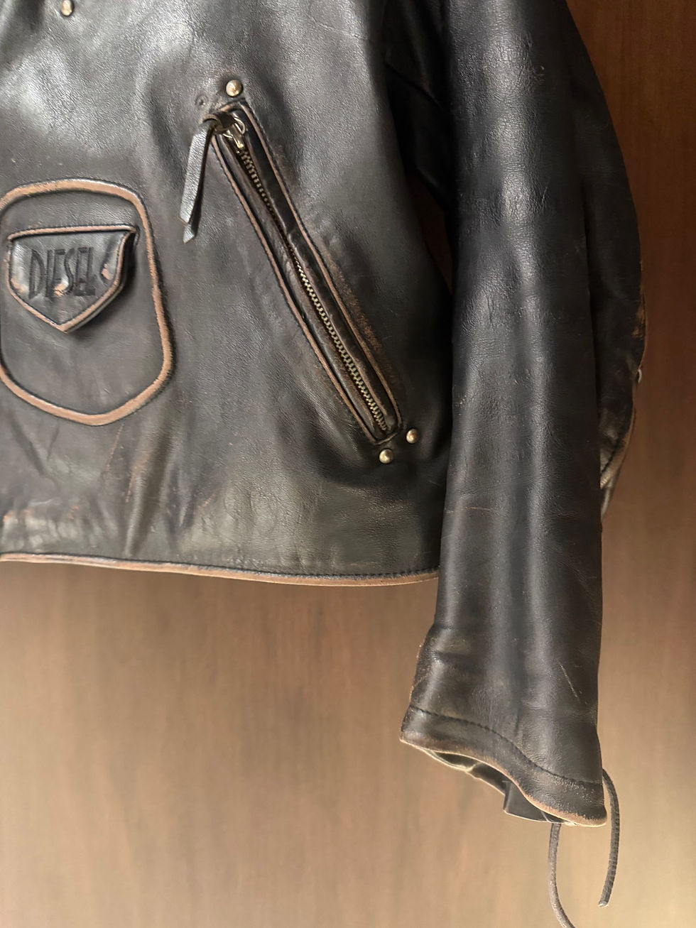 Miniatura: Vintage Archive 90s Diesel Leather Racing Jacket