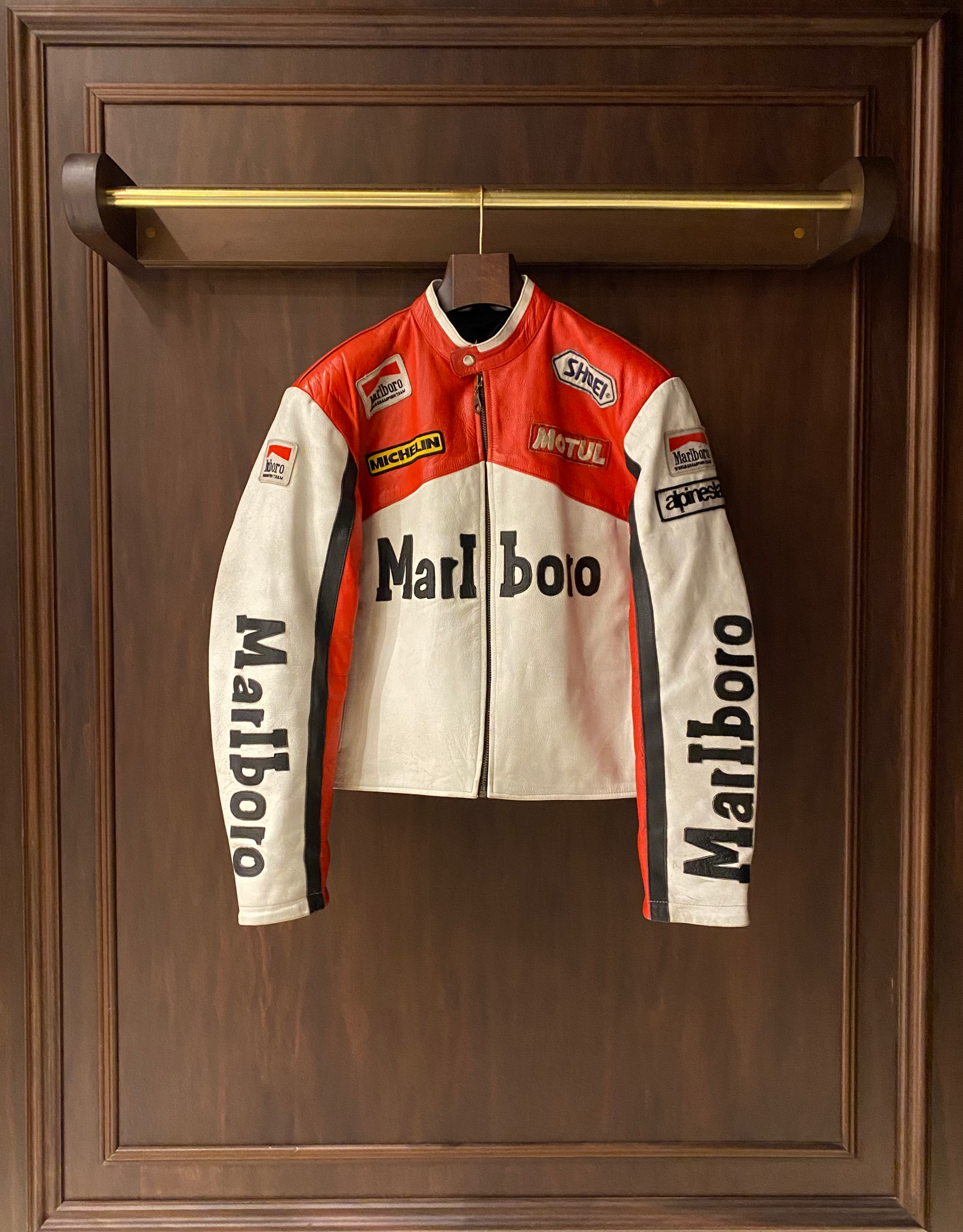 Vintage Ultra Rare 90s Marlboro Racing Leather Jacket