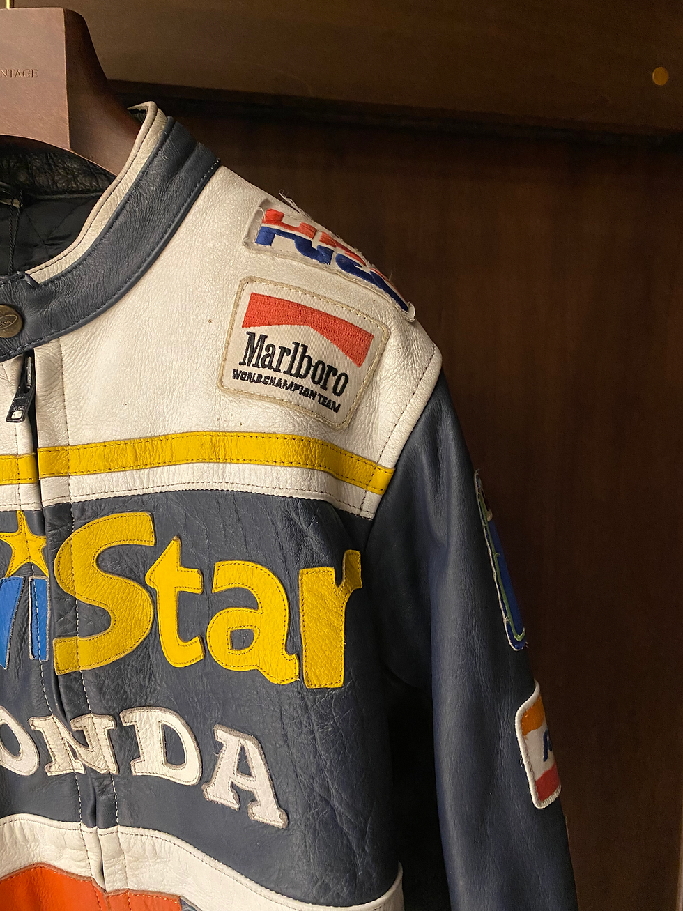 Miniatura: Vintage Ultra Rare 90s Honda Movistar Racing Leather Jacket