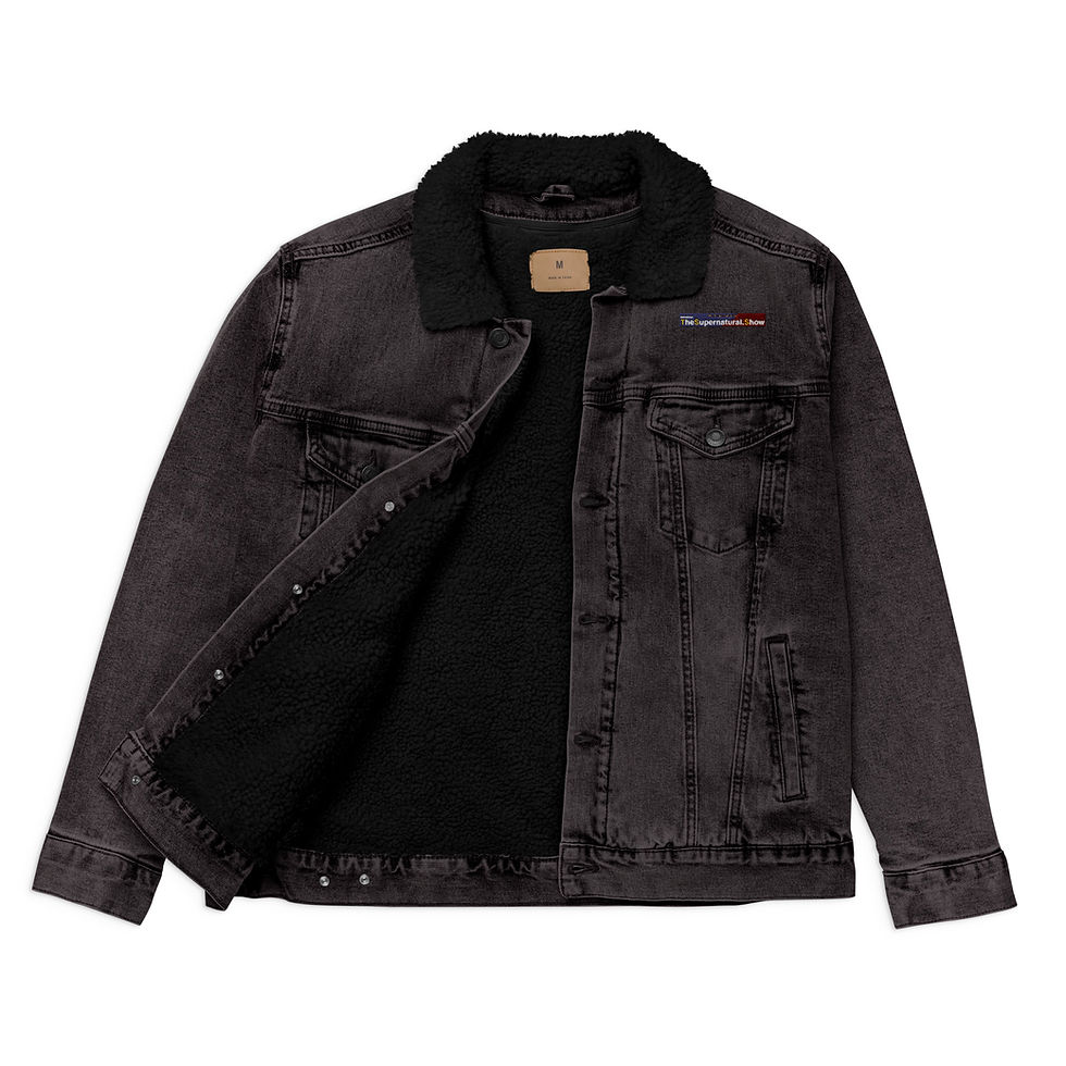 Miniatura: Embrodered TheSupernatural.Show Unisex Denim Sherpa Jacket