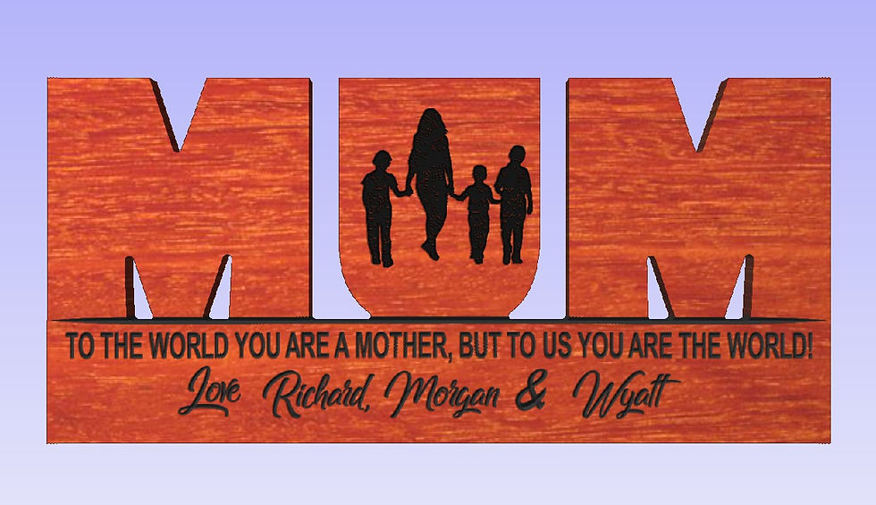 Thumbnail: Mum's Pride and Joy - Handcrafted River Red Gum Plaque