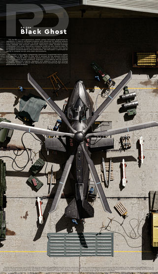 Ka-58 Black Ghost, Renderdock Studio, SCI-FI, hard surface, AIRCRAFT