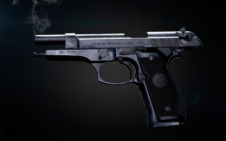 Beretta M9 "Old warrior", Renderdock Studio, SCI-FI, hard surface, GUNS
