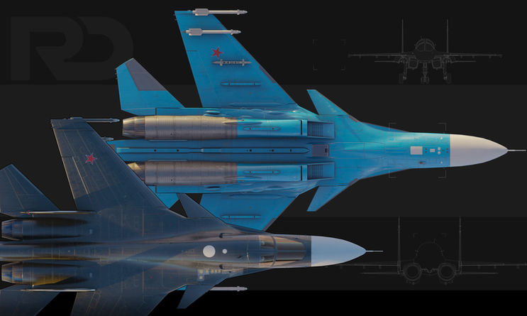 Su-34 Fullback, Renderdock Studio, AIRCRAFT, SCI-FI, hard surface