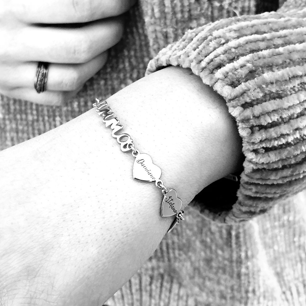 Miniatura: Bracciale Morbido Mamma da 1 a 5 Cuori " Personalizzabili "