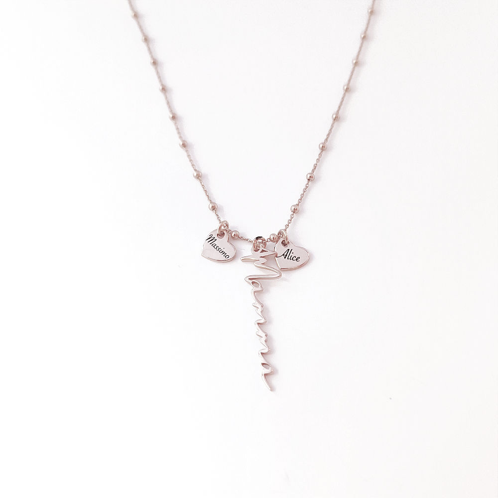 Collana Mamma o Personalizzata con  aggiunta da 0 a 4 Cuori