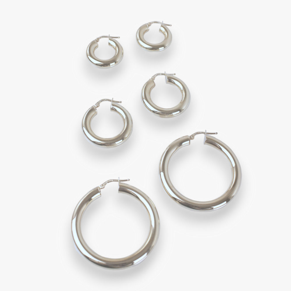 Classic Sparkle Hoop Earring "10, 15 or 30 mm"