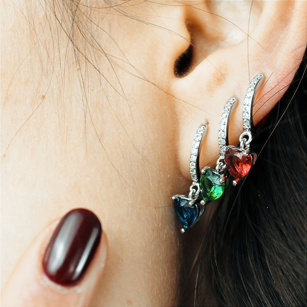 Miniature : Boucle d'oreille créole coeur scintillant