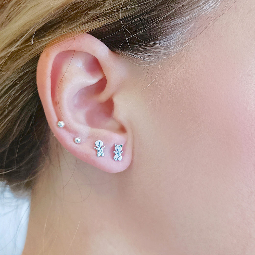 Puppet Button Earring "Customizable"