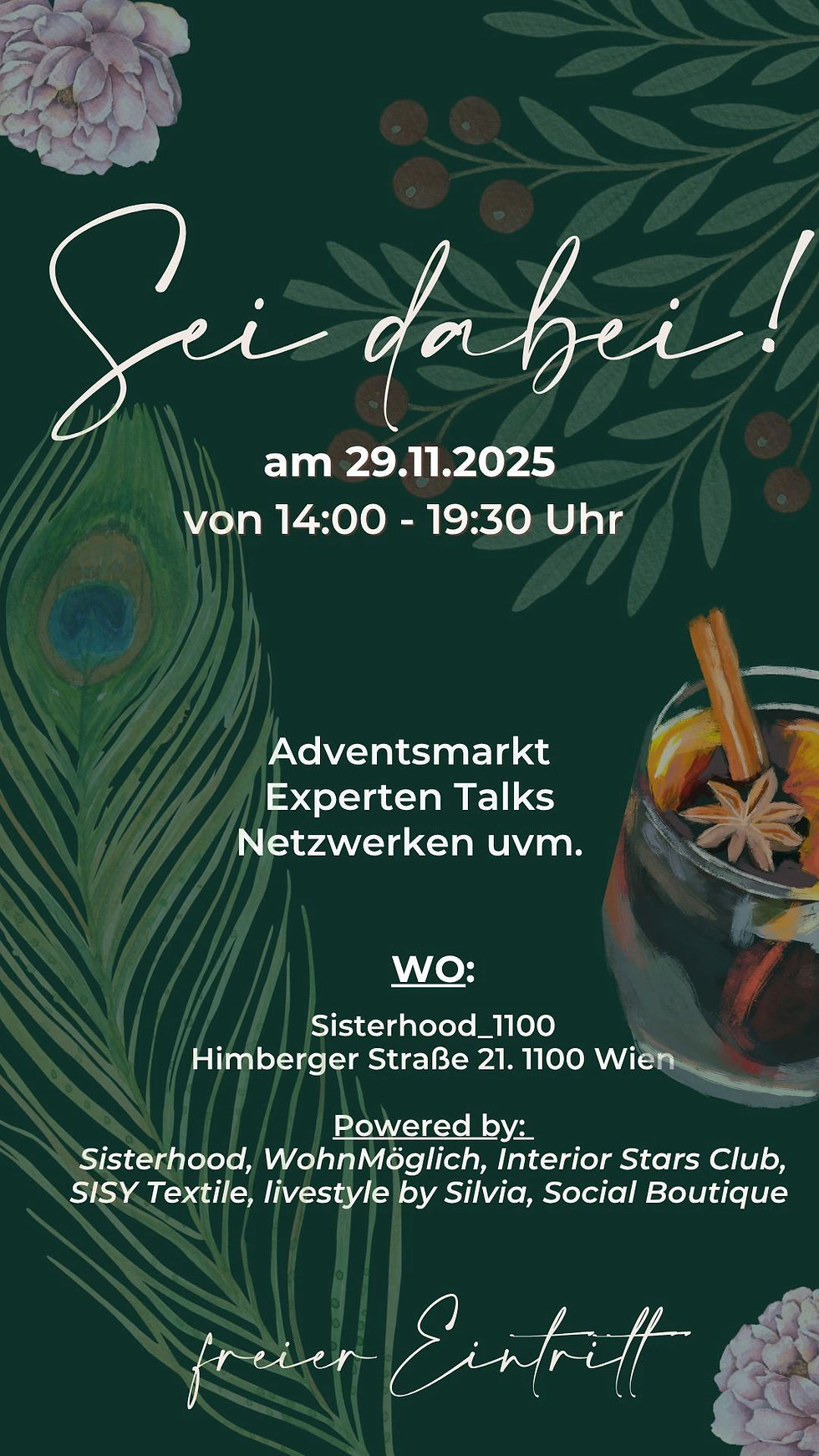 ✨ Einladung zum Adventpunsch & Adventmarkt im Sisterhood 1100 ✨