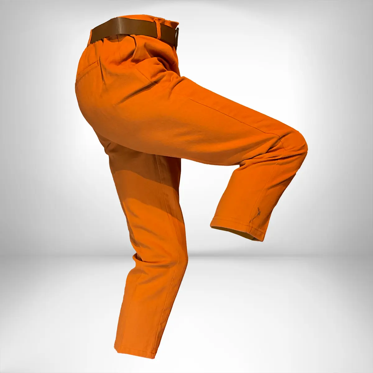 Quzu Kemer Detaylı Pantolon Turuncu