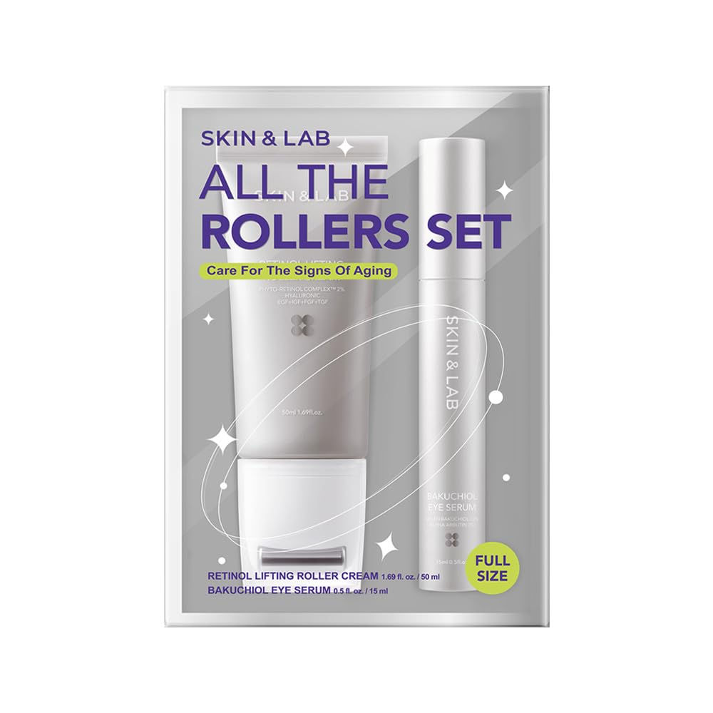 [SKIN&LAB] Anti-aging Rollers Duo Set includes Bakuchiol Eye and Retinol Lifting