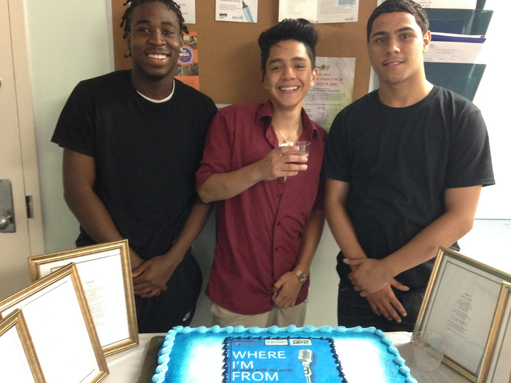 Young poets Zederick, Humberto and Kevin