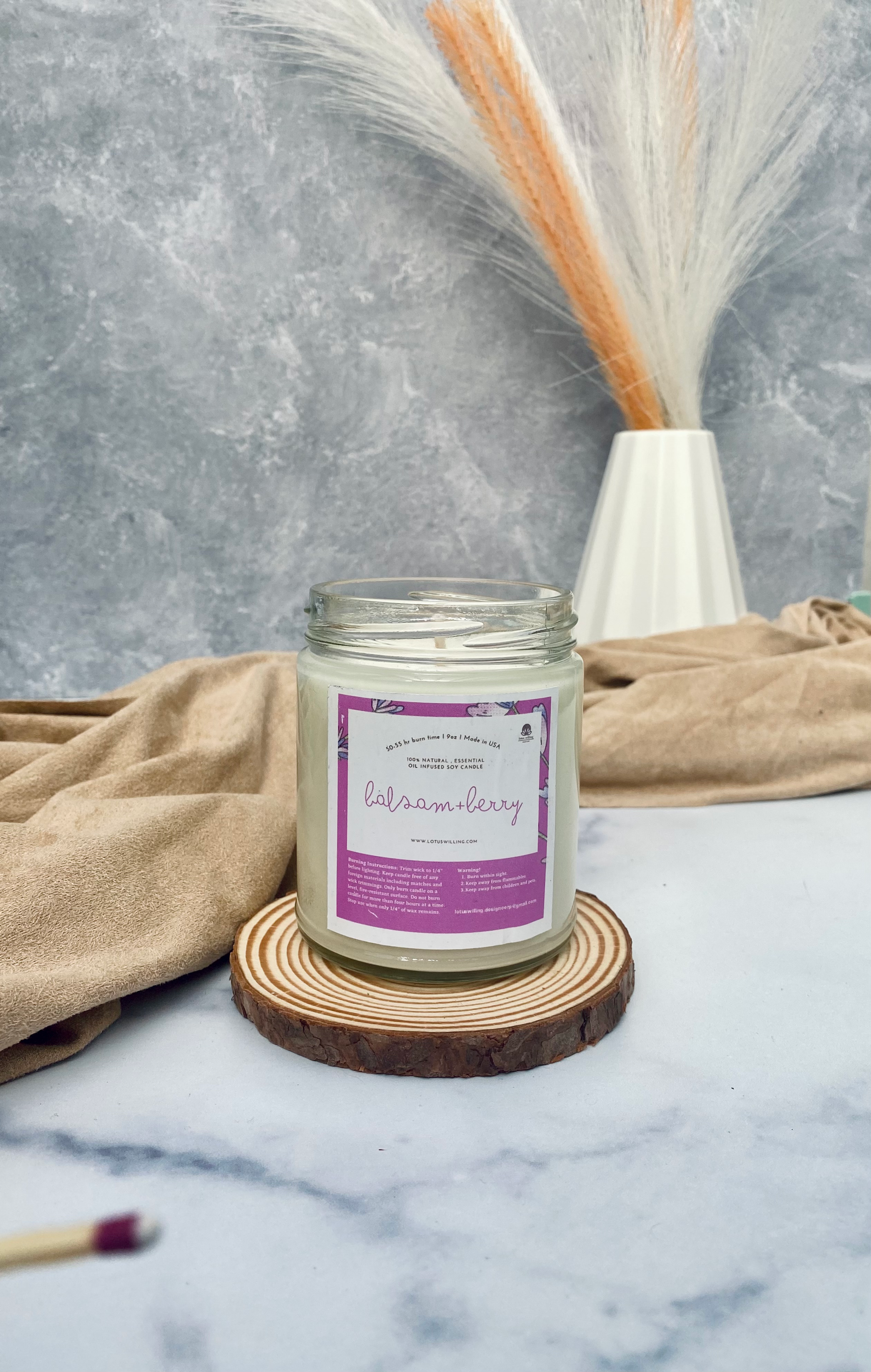 Balsam & Berry Soy Wax Glass Jar Candle (9oz)