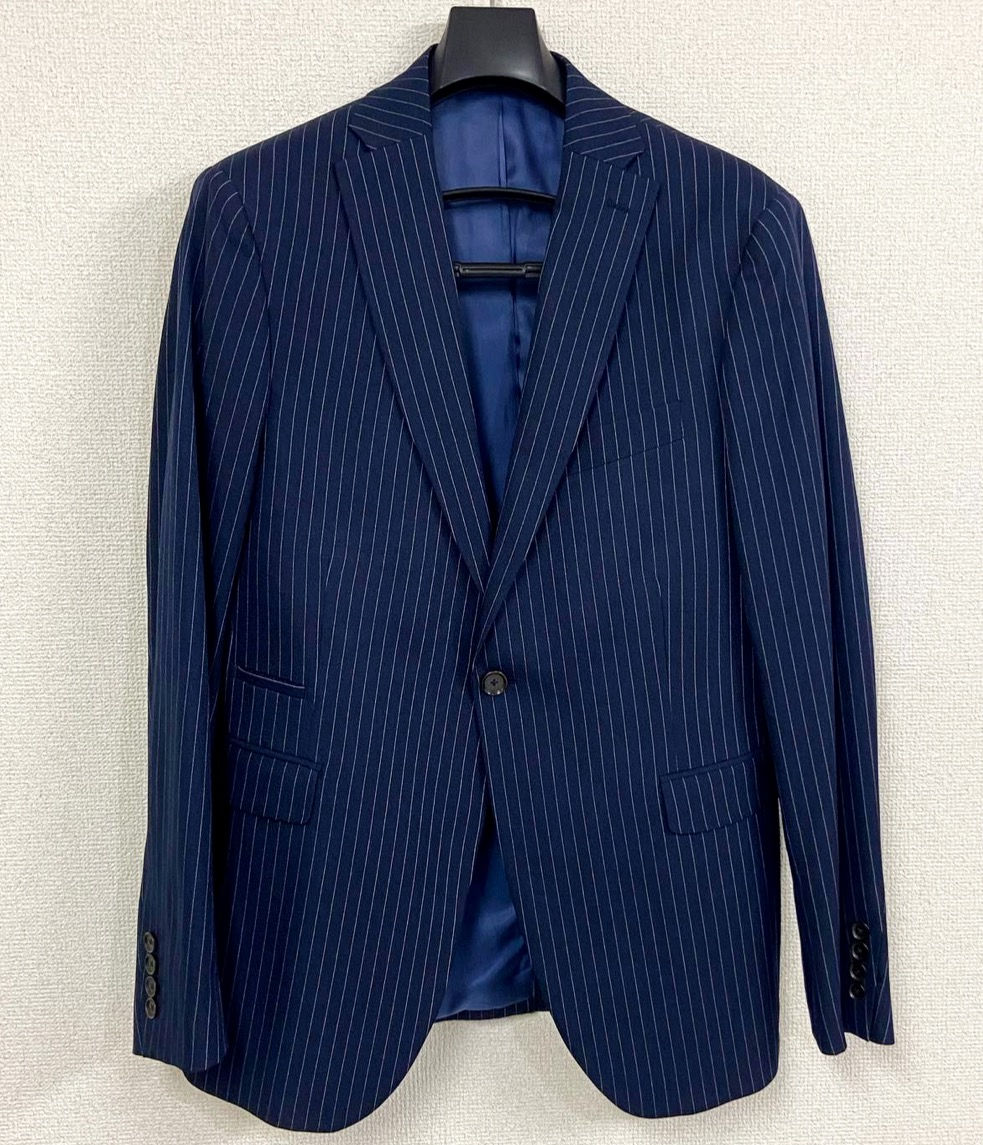 010026 ストライプチェンジポケットシングルセットアップスーツ