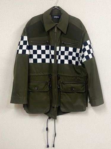 011029 DSQUARED2 ボックスチェックデザインミリタリージャケット | My