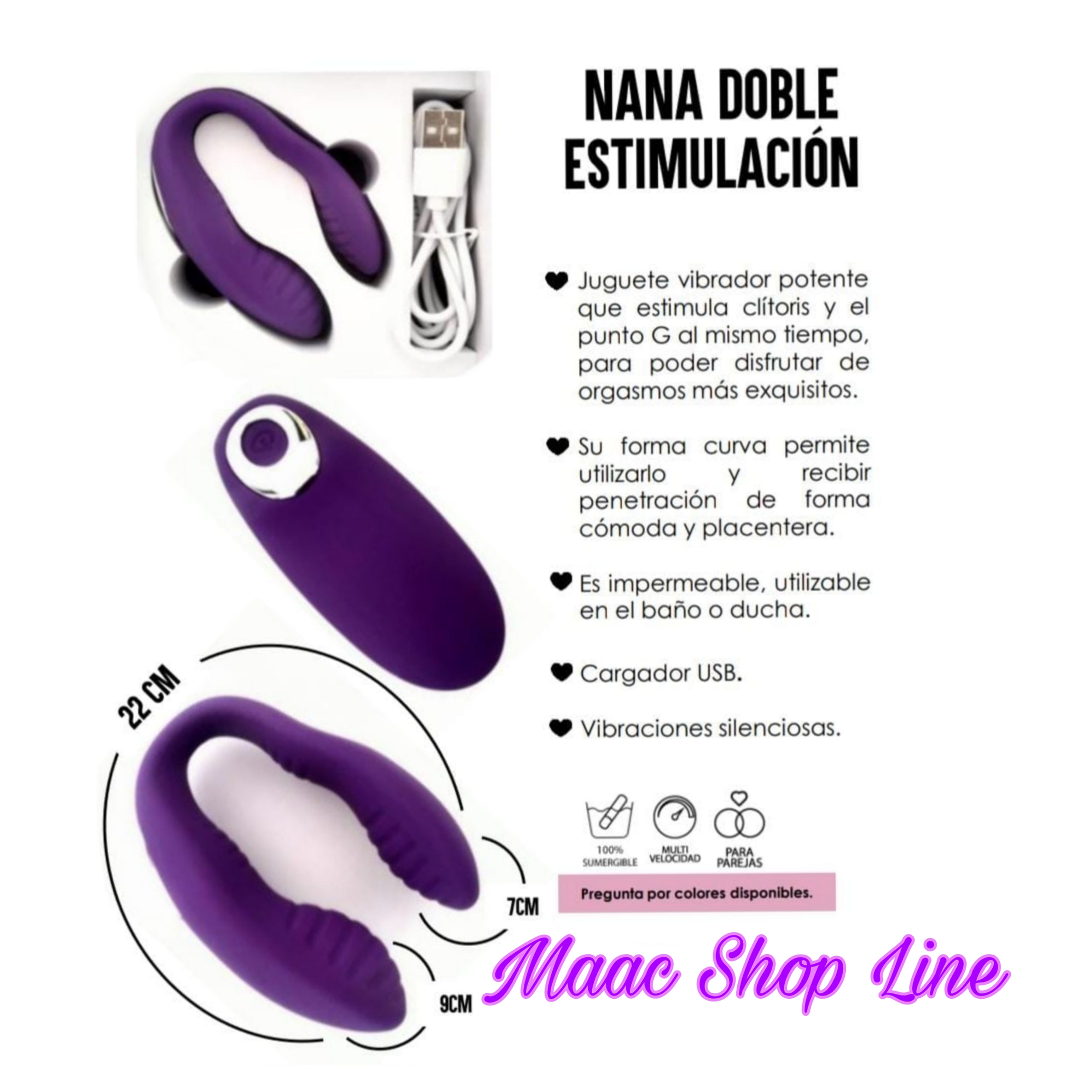 Vibrador doble estimulación nana