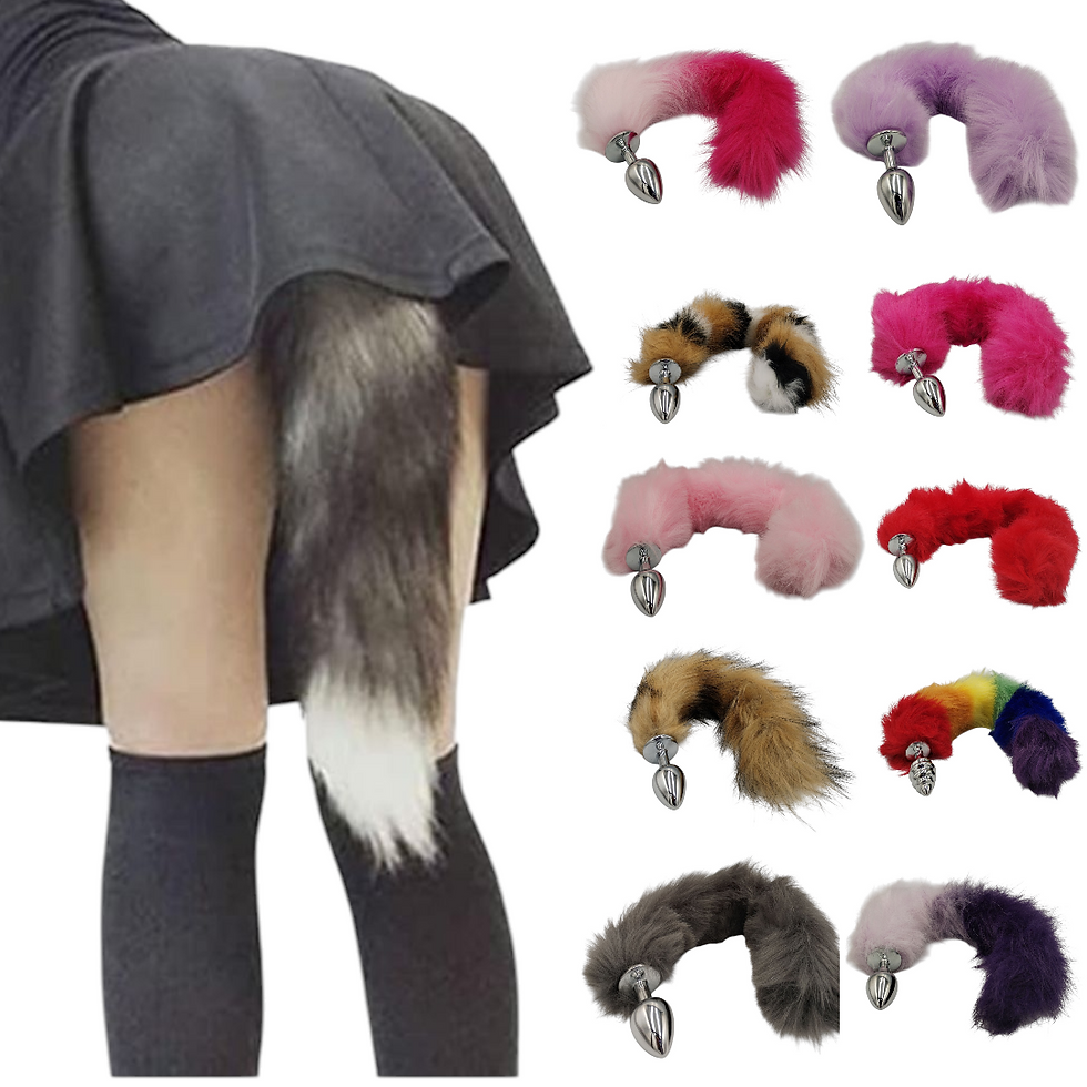 Cola de zorro plug metalico cola de zorra tail fox acero inoxidable