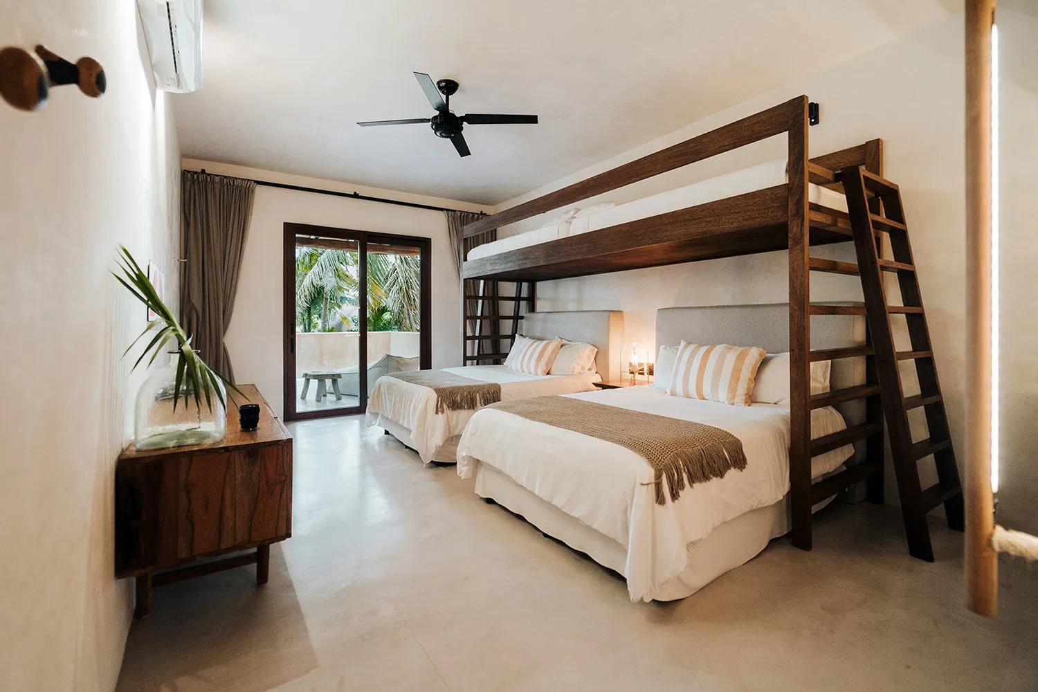 Bedroom interior at Villa Mariola as seen in the Staycation Tulum episode.