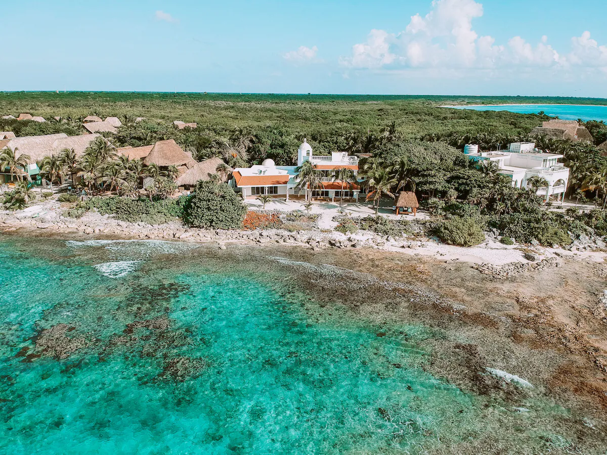 Aerial view of Casa Paamul as seen in the Staycation Tulum episode.