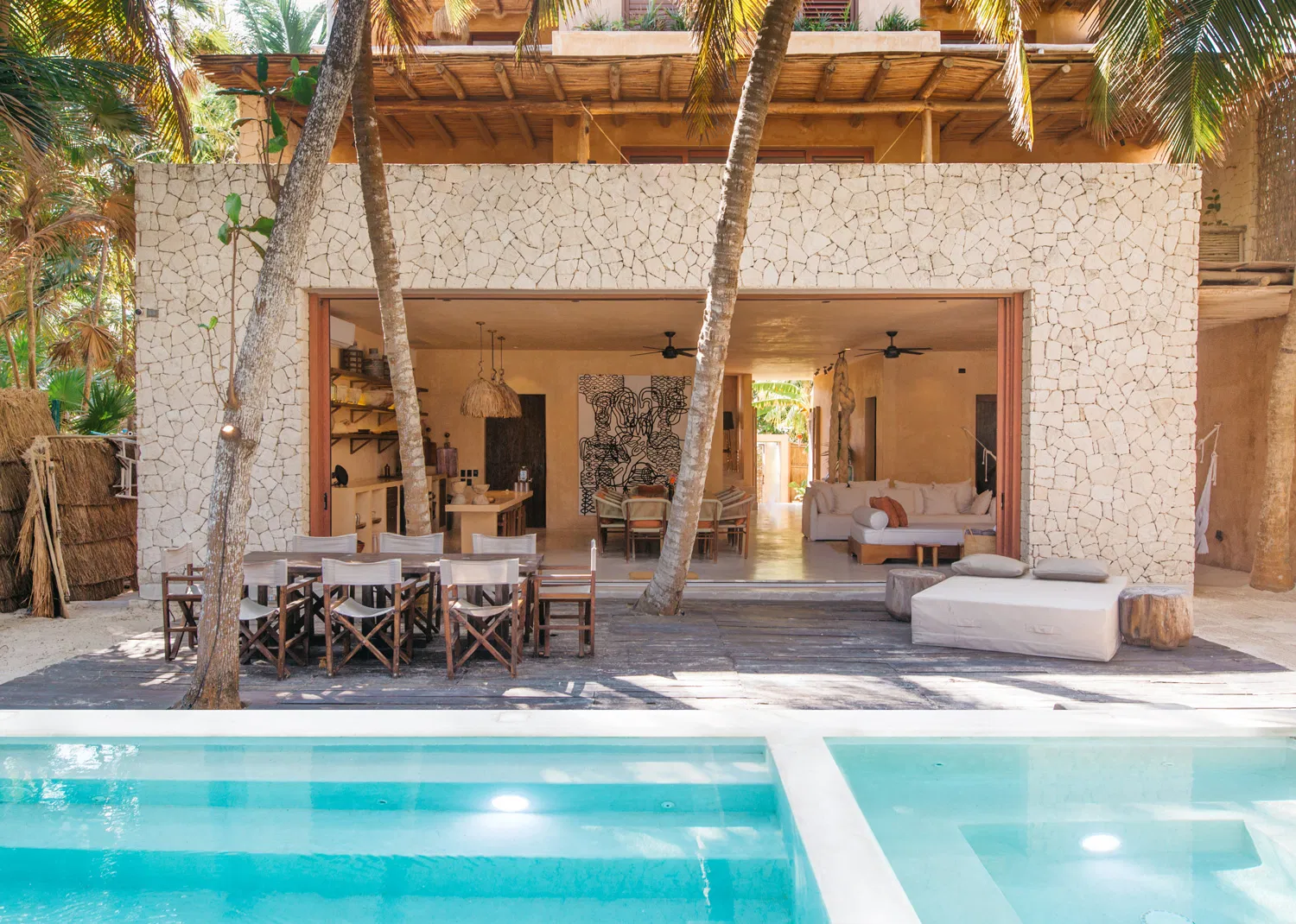 Exterior view of Villa Mariola as seen in the Staycation Tulum episode.