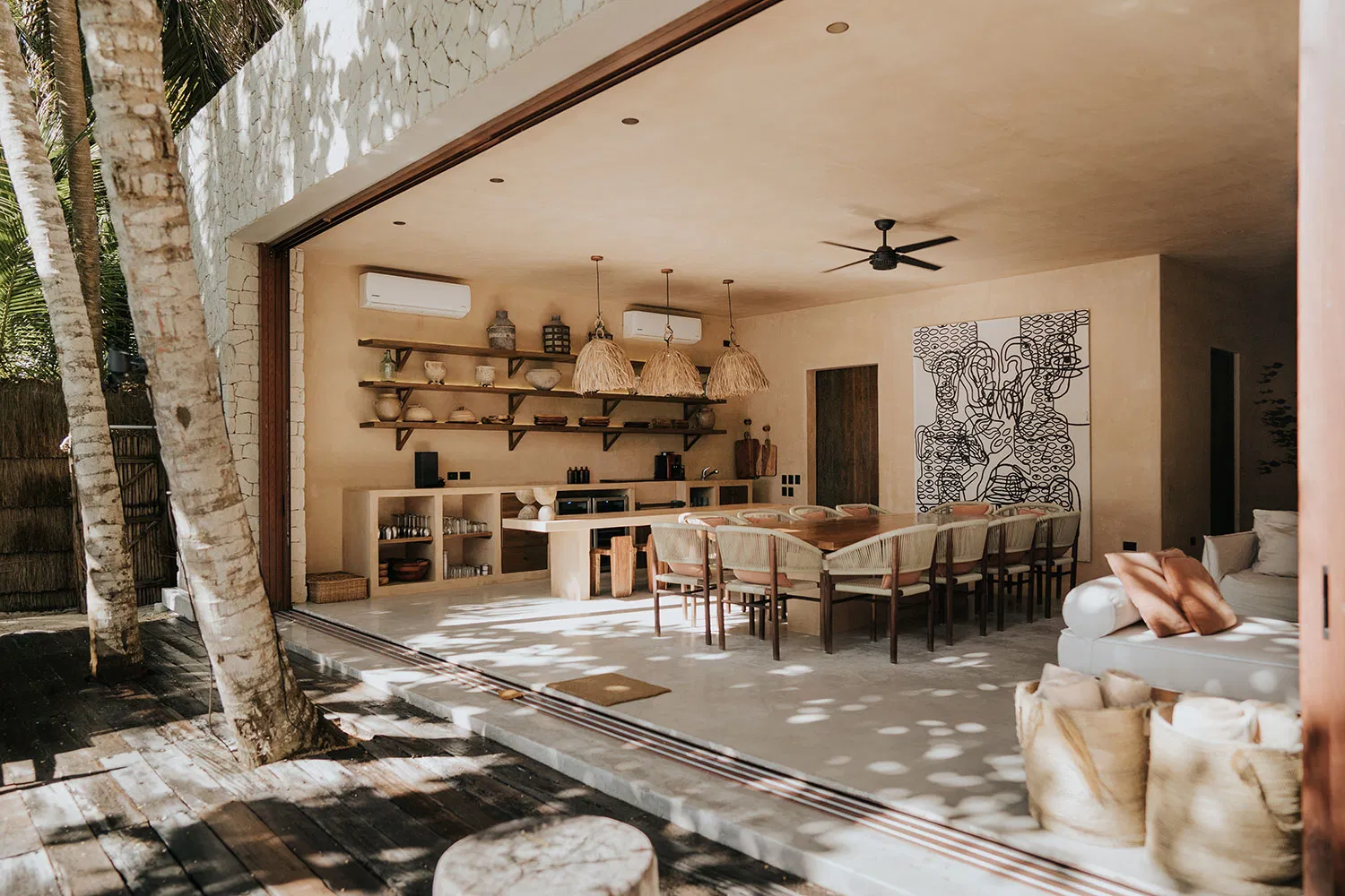 Kitchen interior at Villa Mariola as seen in the Staycation Tulum episode.