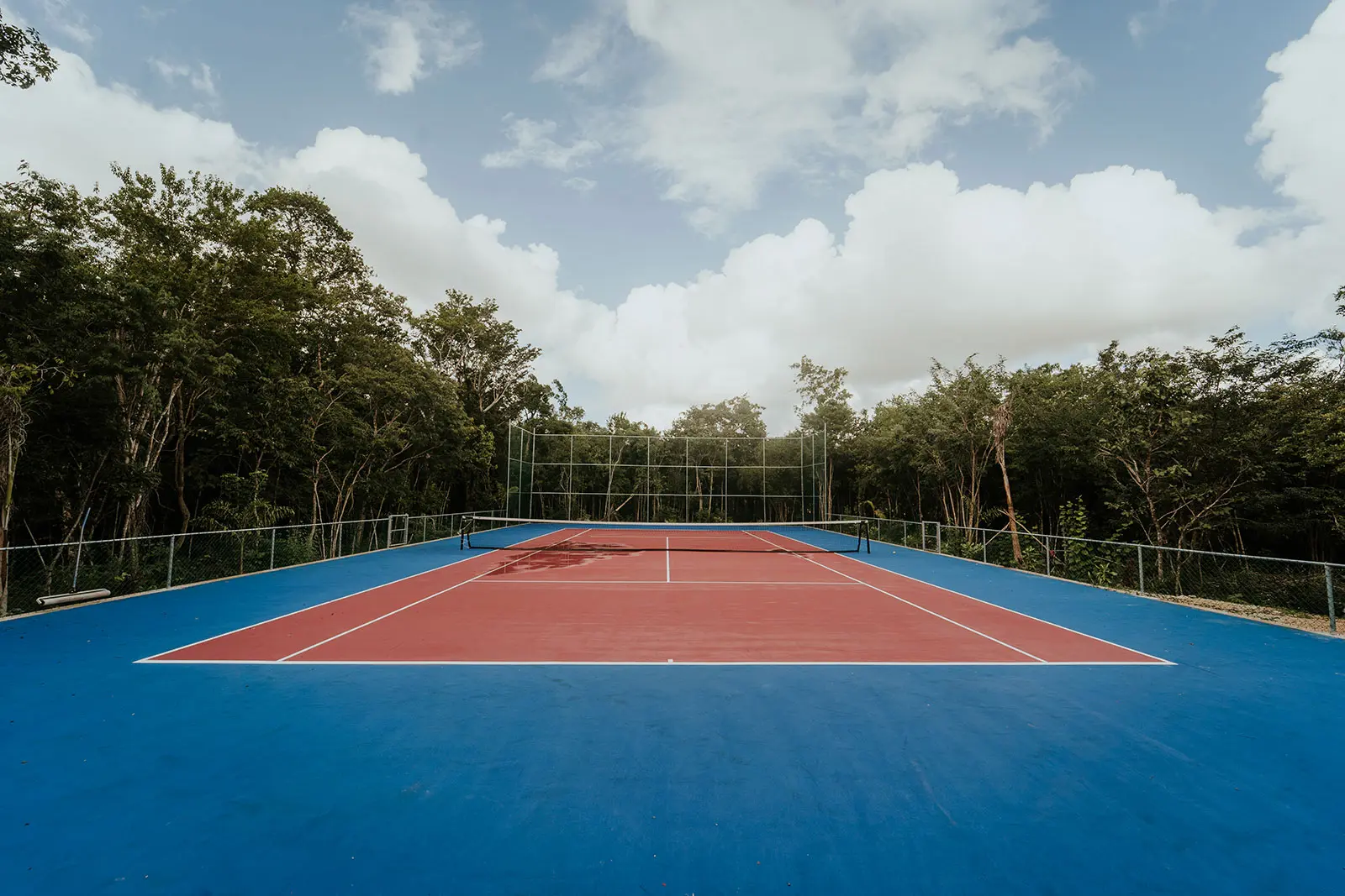 Tennis court view of Casa Xolo as seen in the Staycation Tulum episode.