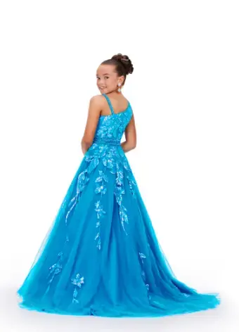 Thumbnail: 8240Kids Tulle Ball Gown With Sequin Applique