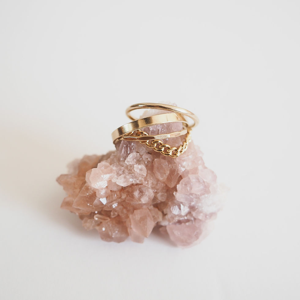 Thumbnail: Faceted Stacker Ring in Gold Fill