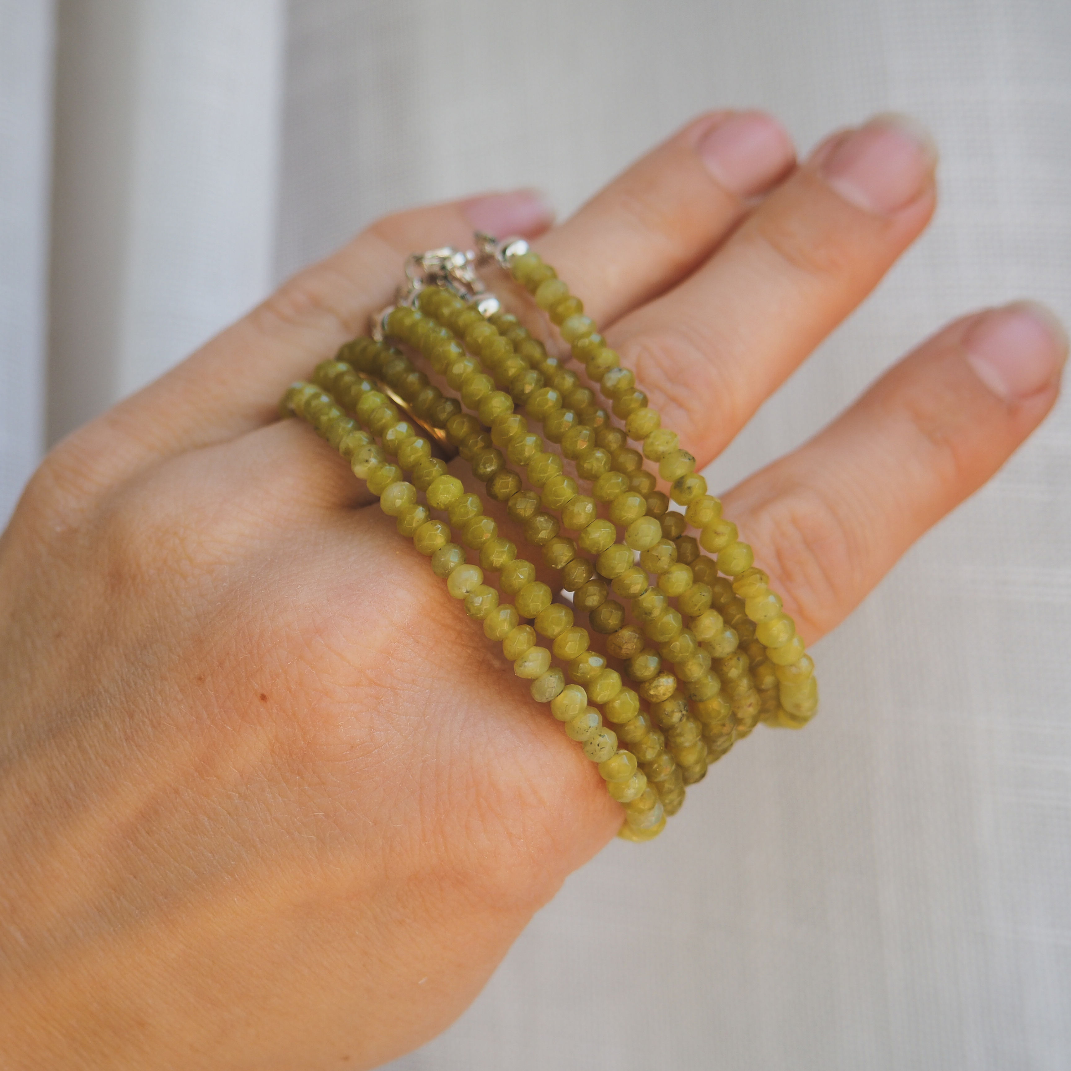 Gemstone Bracelet | Olive Jade