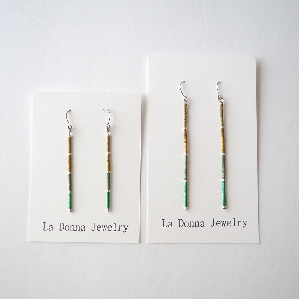 Thumbnail: Vertical Bar Earrings | LONG Green