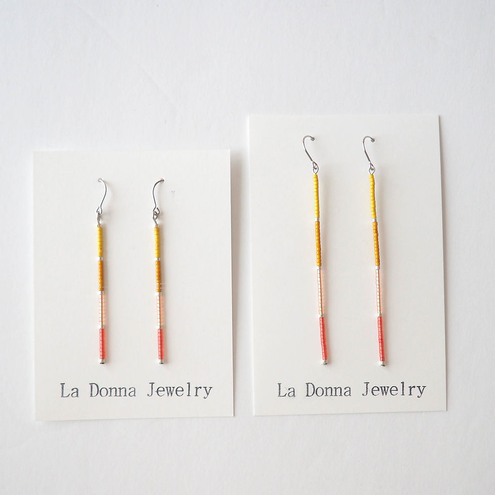 Thumbnail: Vertical Bar Earrings | LONG Orange
