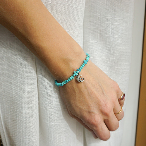 Turquoise + Wave Charm Bracelet | La Donna Jewelry New