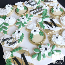 Gold & Black Bridal Shower Engagement Cookies, Bridal Shower Cookies near me, Engagement Cookies Houston TX