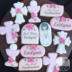 Boy 1st Communion Cookies, Girl 1st Communion Cookies, Boy First Communion Cookies, Girl First Communion Cookies Chalise Cookies, Cross Cookies, Decennary Cookies, First Communion Party Favors, Galletas de Primera Comunion, Doll Communion Cookies