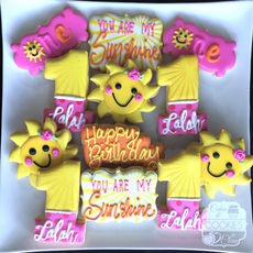 You Are My Sunshine 1st Birthday Decorated Cookies in Houston, TX
