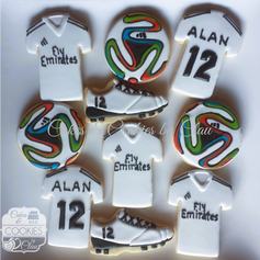 Soccer and Jerseys Futbol Custom Birthday Decorated Sugar Cookies