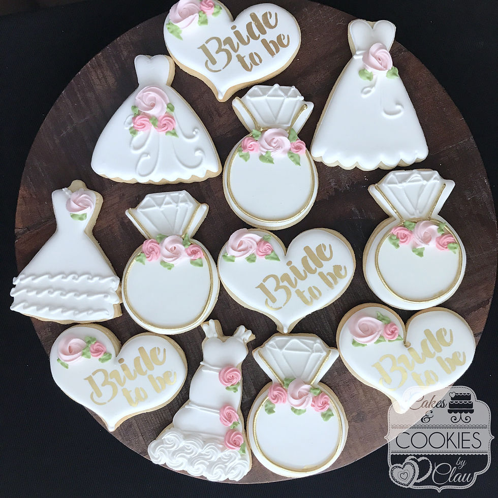 Bridal Dress Engagement Rings Heart Shaped Cookies
