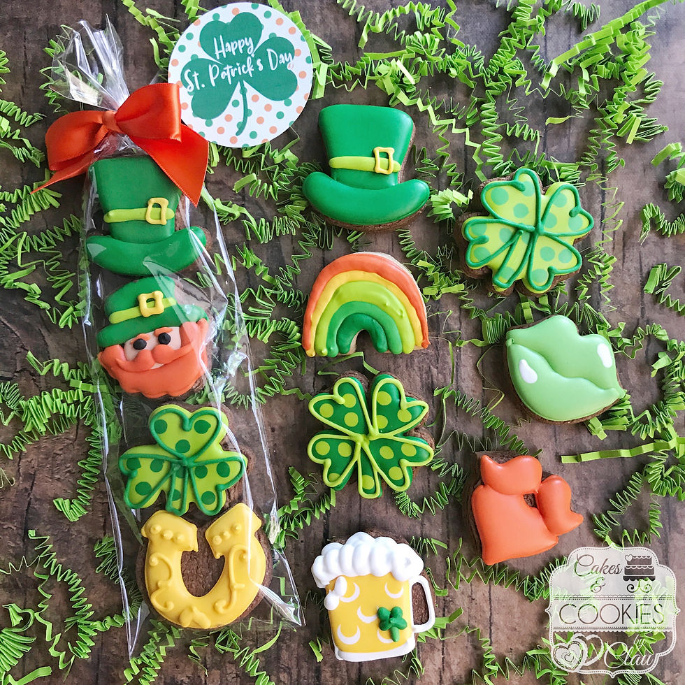 St. Patrick's Day Assorted Mini Decorated Sugar Cookies