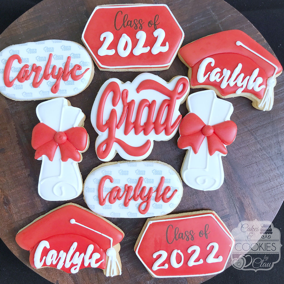 Graduation Decorated Sugar Cookies for High School, College or University