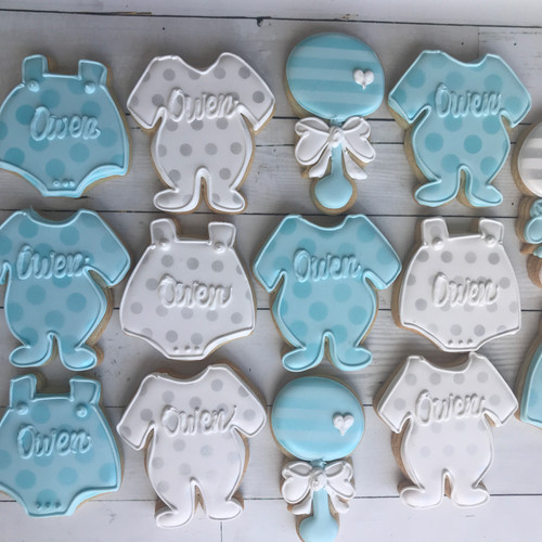 Boy Baby Shower Gender Reveal Decorated Cookies by Cakes & Cookies by Clau