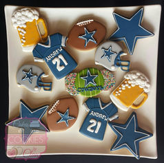 Dallas Cowboys Football Custom Birthday Decorated Sugar Cookies