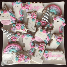 Unicorn 1st Birthday Decorated Cookies