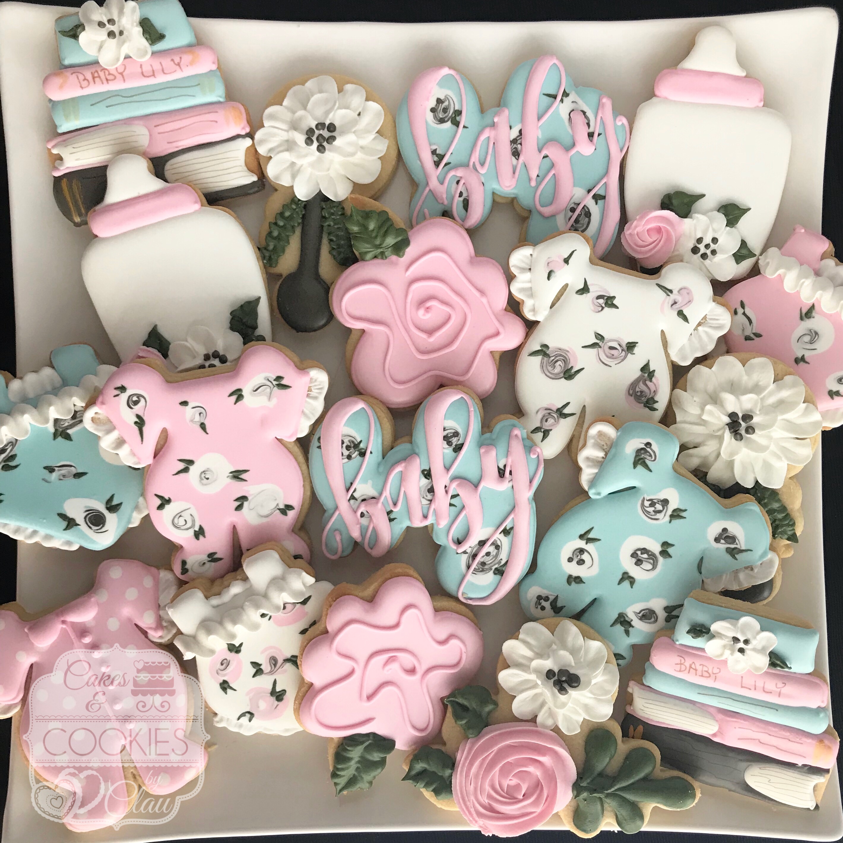 Beautiful Baby Shower Baby Announcement Custom Decoratedcookiessugar