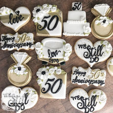 50th Wedding Anniversary Cookies near me, We Still Do Wedding Anniversary Cookies Houston TX