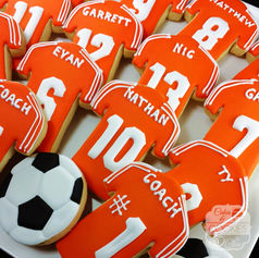 Soccer and Jerseys Futbol Custom Birthday Decorated Sugar Cookies
