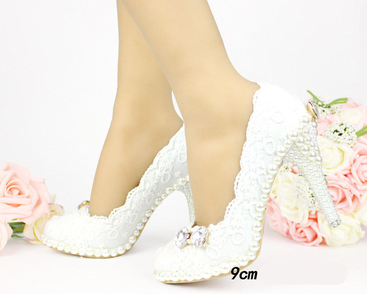 Miniatura: Svadobné lodičky s perličkami a kamienkami