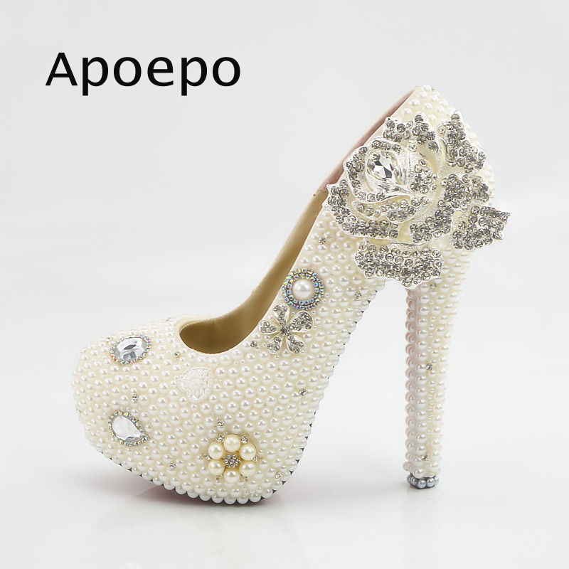 Miniatura: Svadobné lodičky s perličkami a kamienkami